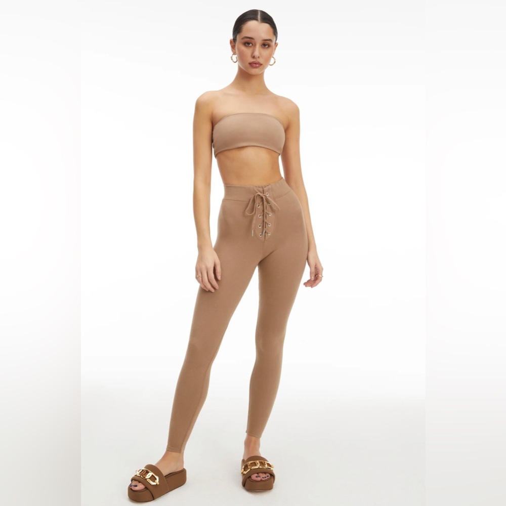 NWT Good American Basic Cotton Bandeau in Putty